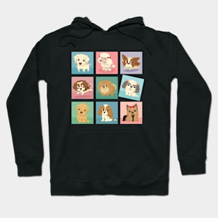 Many poses of puppies Hoodie